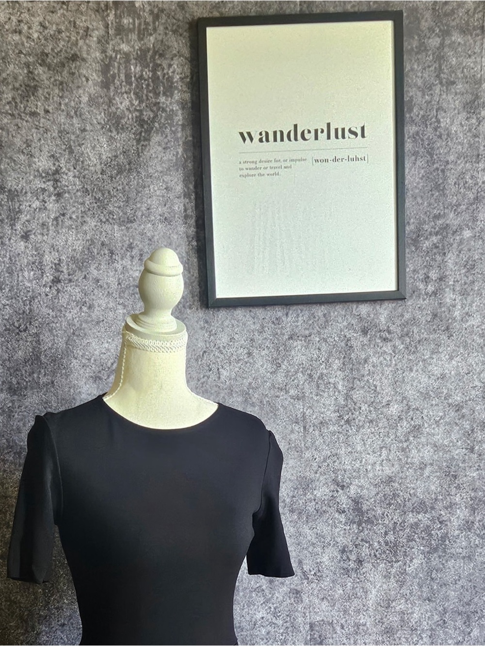 Aqua Black Midi Crewneck Dress